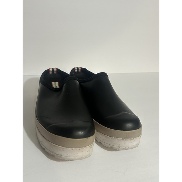 HUNTER Play Speckled Sole Clog Women's Sz 10 Black Steel Preppy Waterproof - Picture 4 of 10